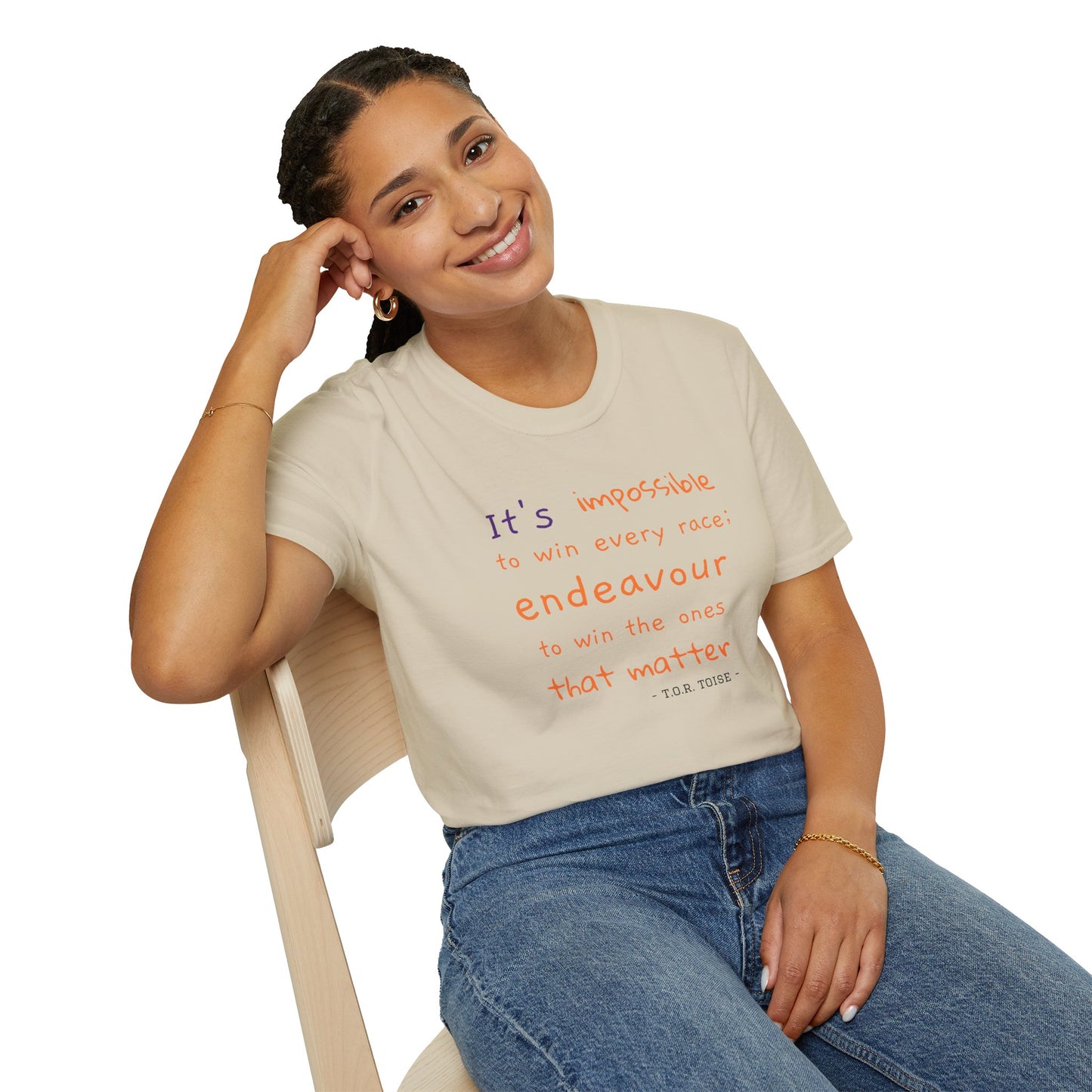 Inspirational Quote T-Shirt - "It's Impossible to Win Every Race" Unisex Softstyle Tee