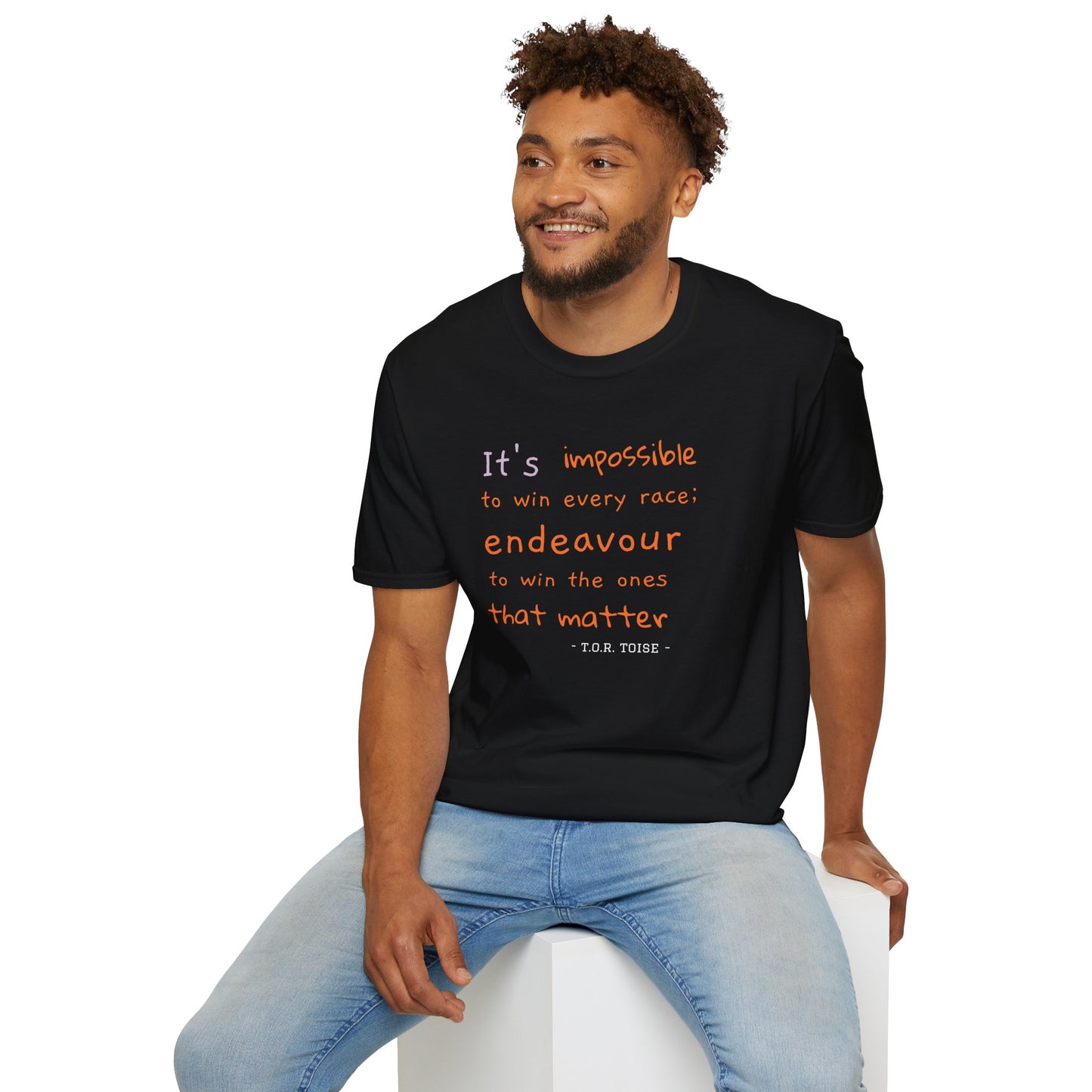 Inspirational Quote T-Shirt - "It's Impossible to Win Every Race" Unisex Softstyle Tee