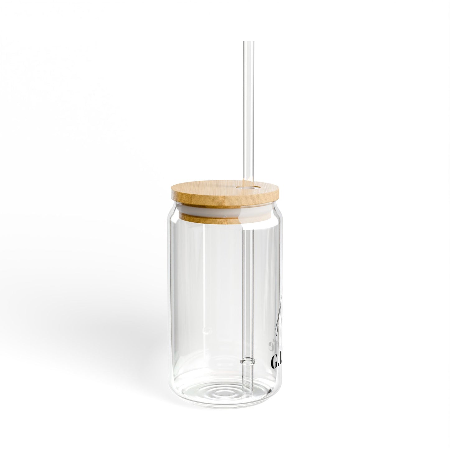 "G.I. Raffe" Eco-Friendly Giraffe Sipper Glass - 16oz Reusable Drinkware with Bamboo Lid & Straw