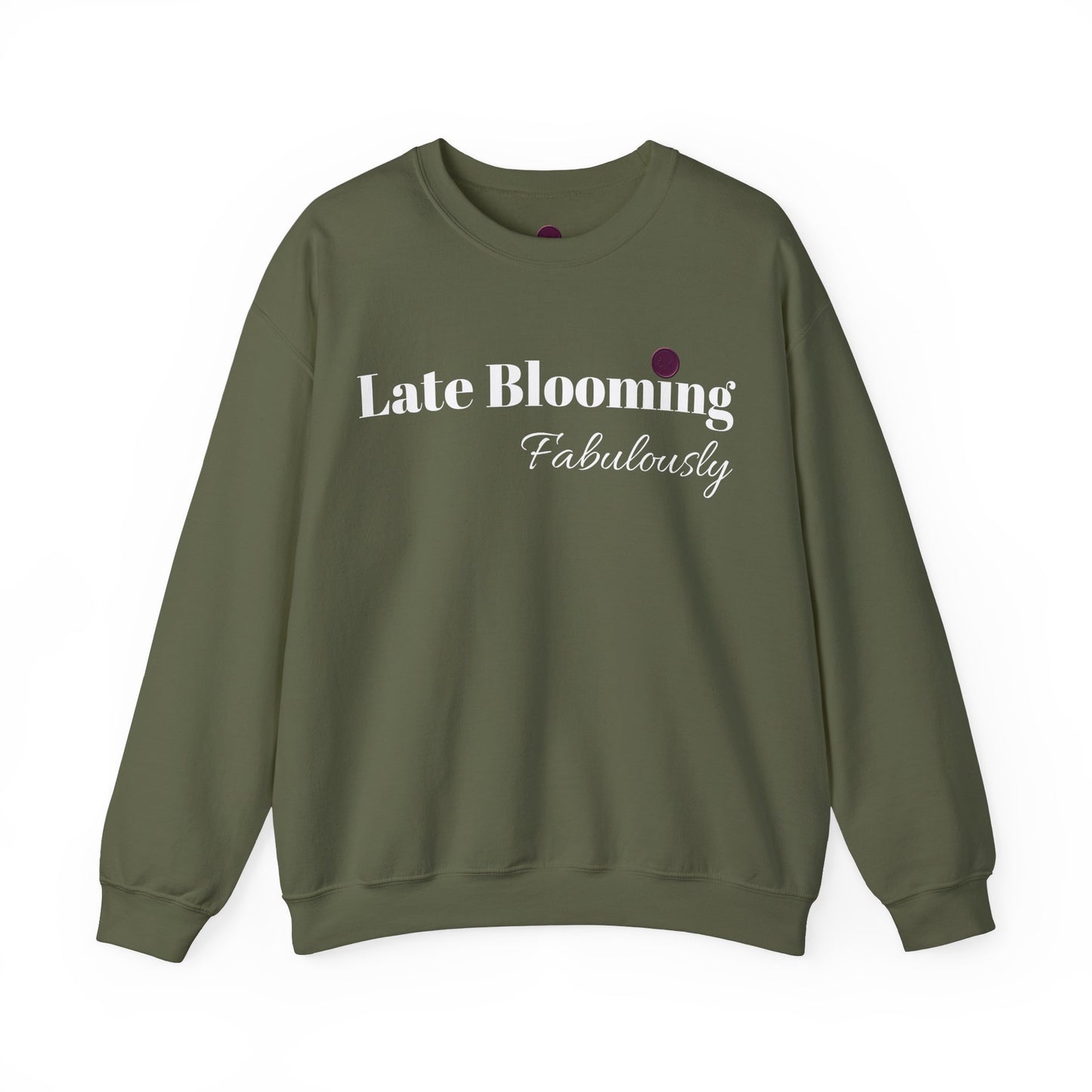 "Late Blooming Fabulously" Unisex Heavy Blend Crewneck Sweatshirt - Cozy Fashion Statement for All Seasons