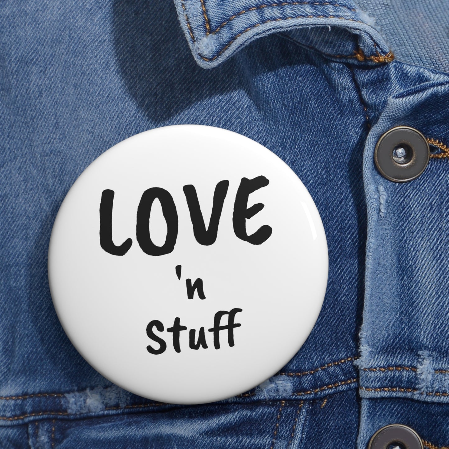 'LOVE 'n STUFF' Pin Buttons, Cute Accessories, Love & Friendship Gifts, Fun Badge