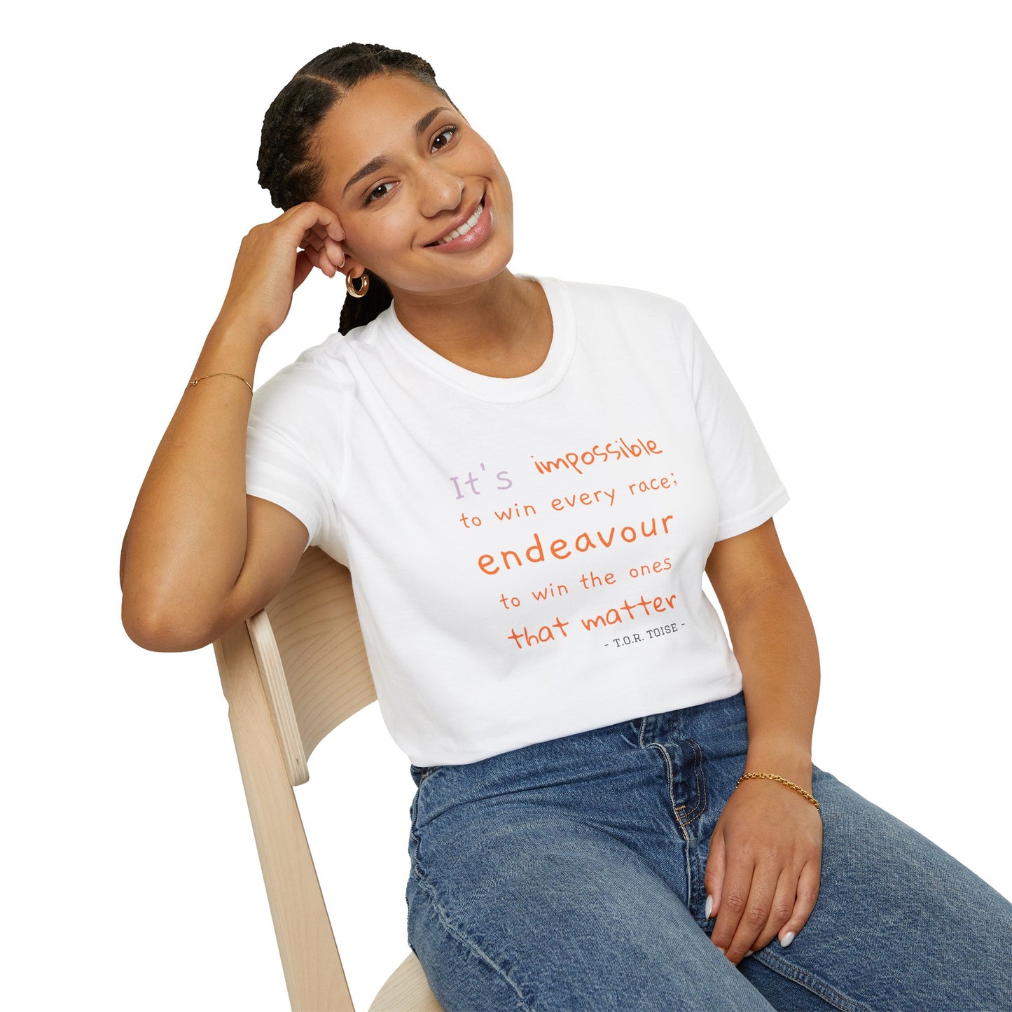 Inspirational Quote T-Shirt - "It's Impossible to Win Every Race" Unisex Softstyle Tee