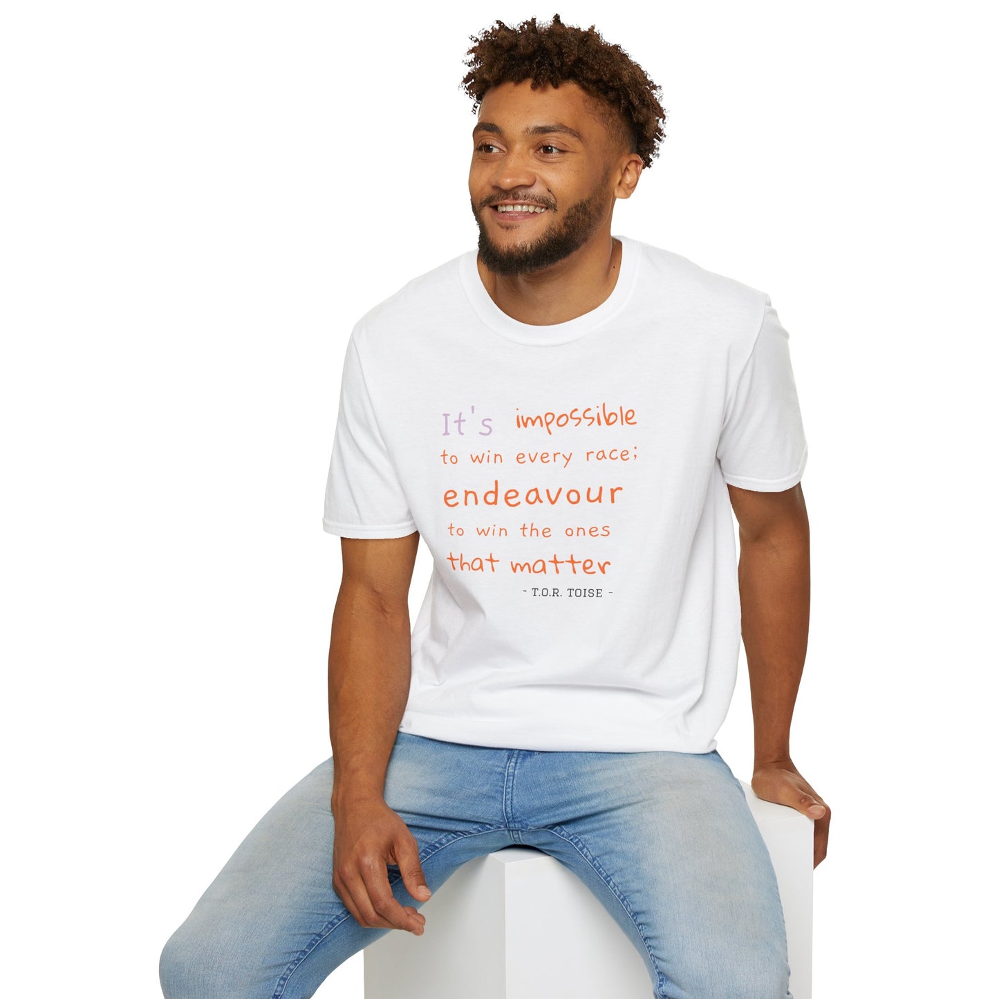 Inspirational Quote T-Shirt - "It's Impossible to Win Every Race" Unisex Softstyle Tee