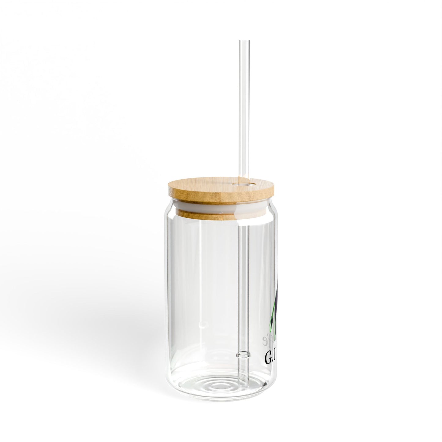 Green outline "G.I. Raffe" 16oz Sipper Glass