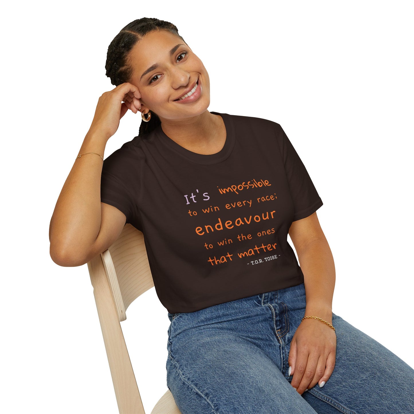 Inspirational Quote T-Shirt - "It's Impossible to Win Every Race" Unisex Softstyle Tee