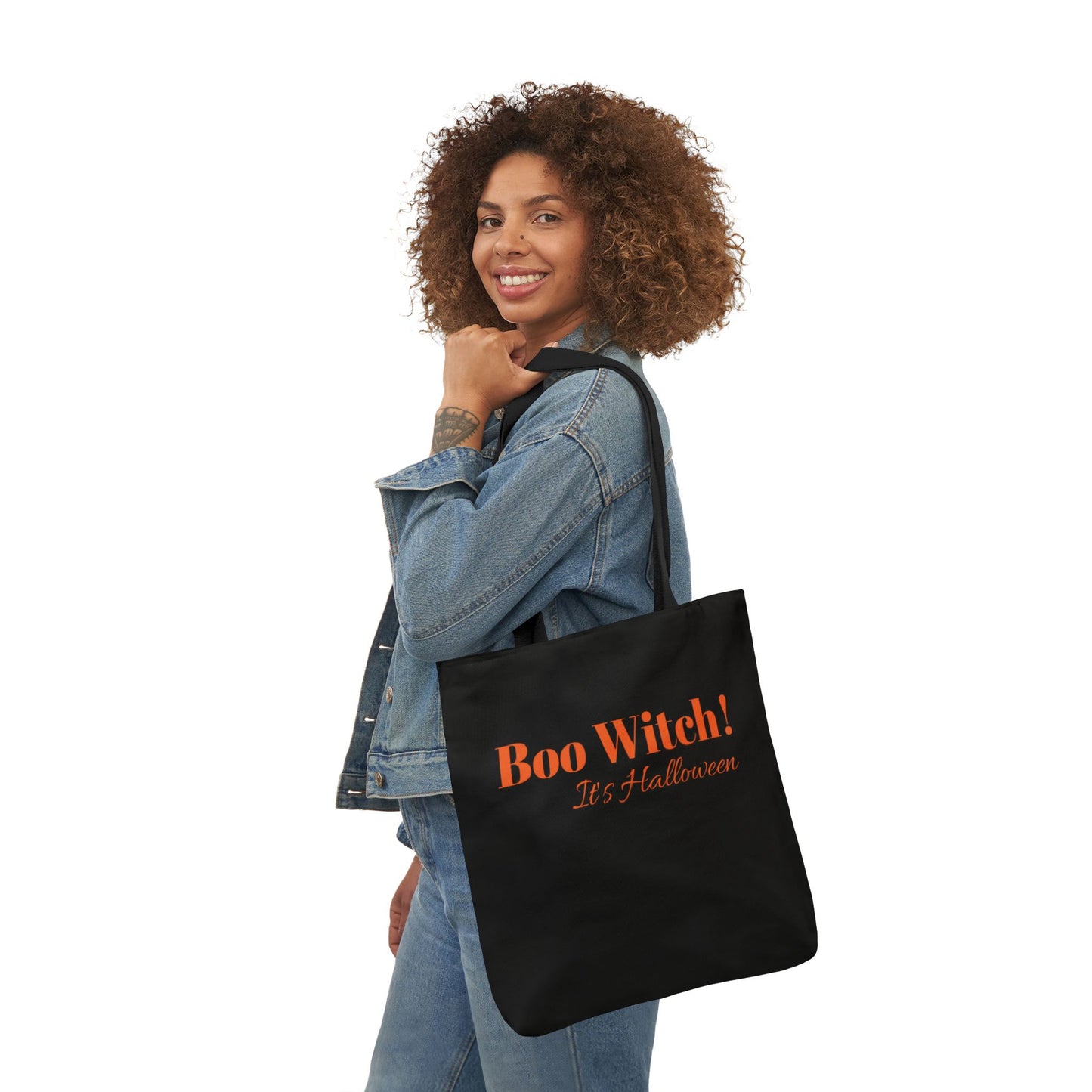 "Boo Witch! It's Halloween" Canvas Tote Bag - Perfect for Everyday Use