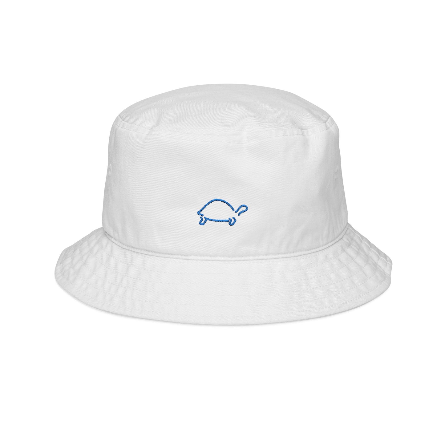 Embroidered Blue Tortoise Bucket Hat - Stylish Sun Protection for Trendy Outdoor Vibes