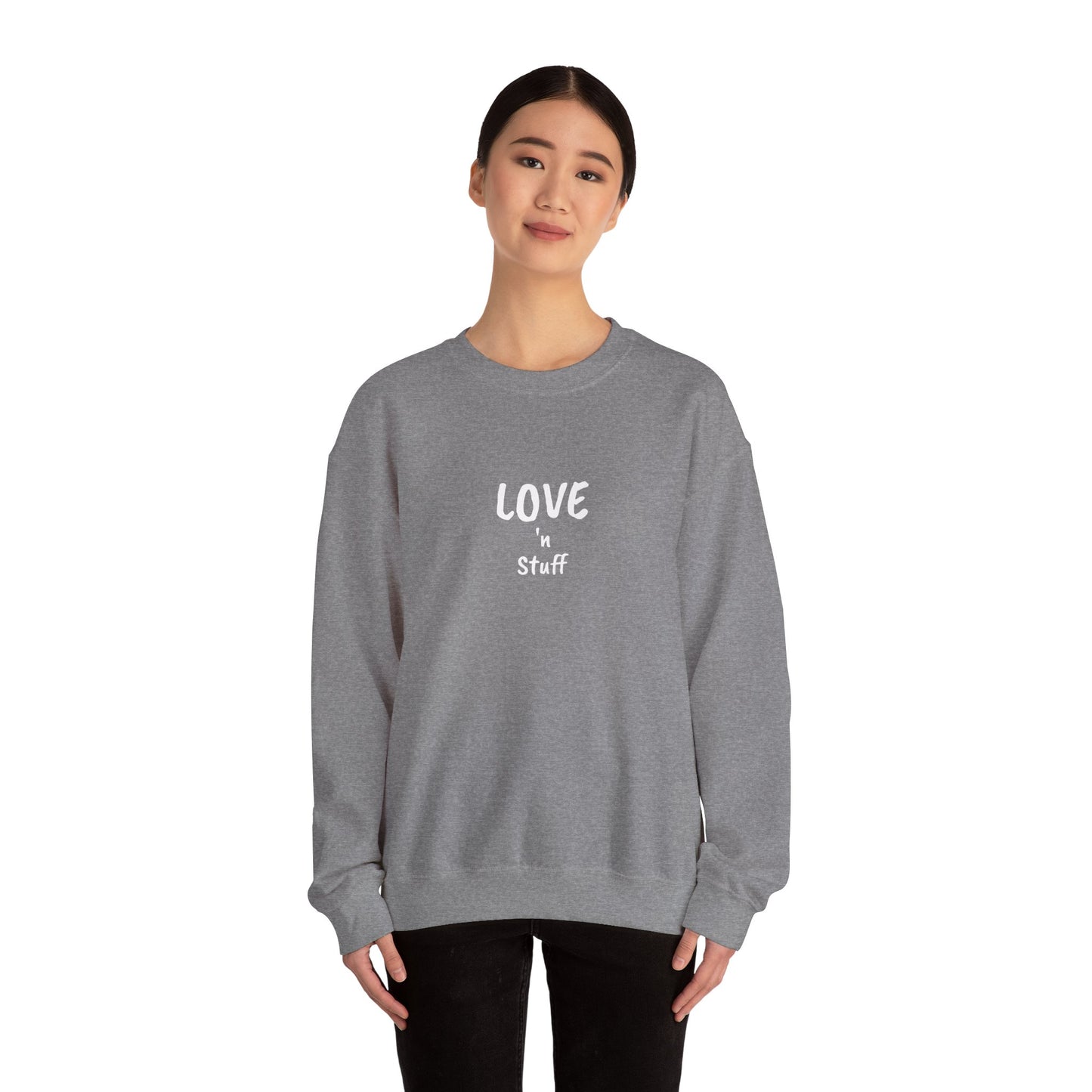 Unisex "Love 'n Stuff" Crewneck Sweatshirt - Cozy Casualwear for Everyday Comfort