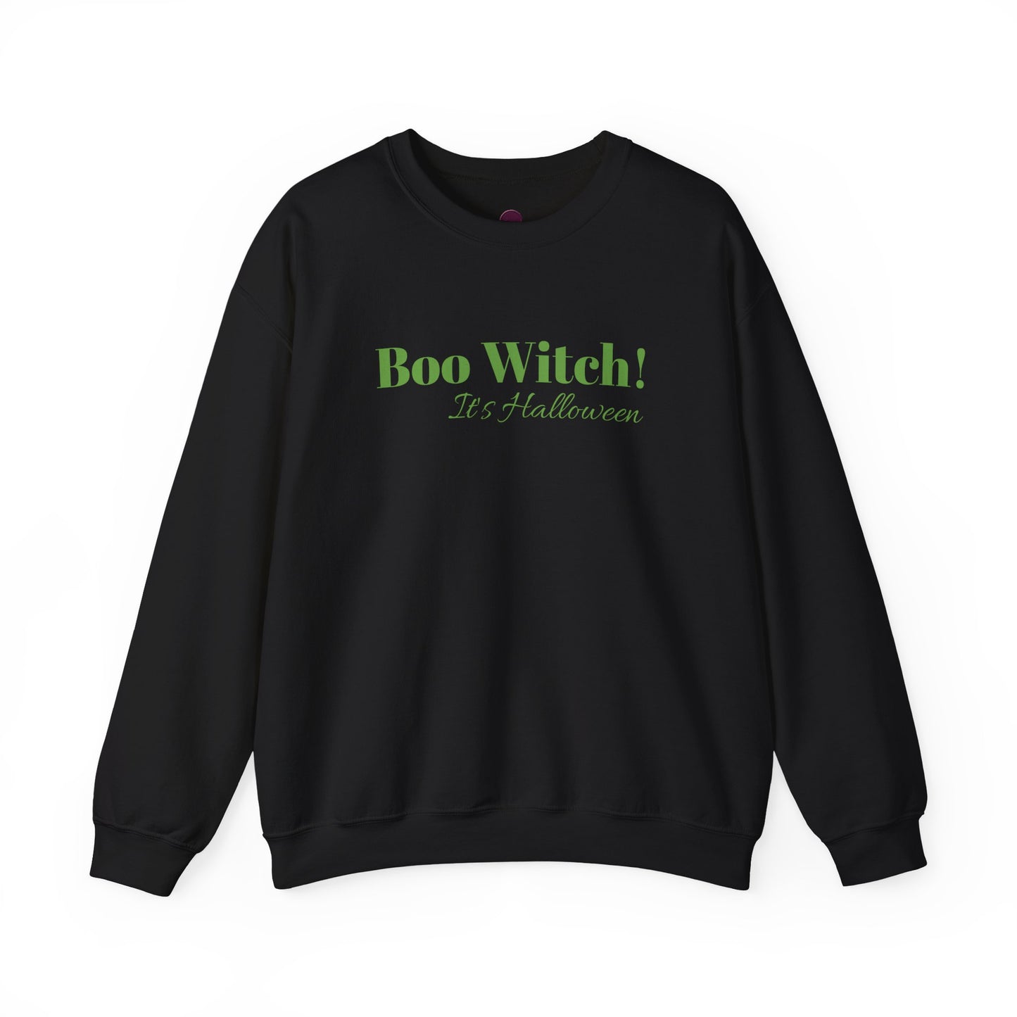 Green "Boo Witch! It's Halloween!" Crewneck Sweatshirt - Cozy Casualwear for Comfort