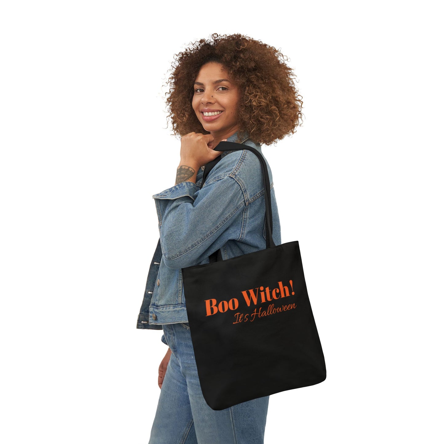 "Boo Witch! It's Halloween" Canvas Tote Bag - Perfect for Everyday Use