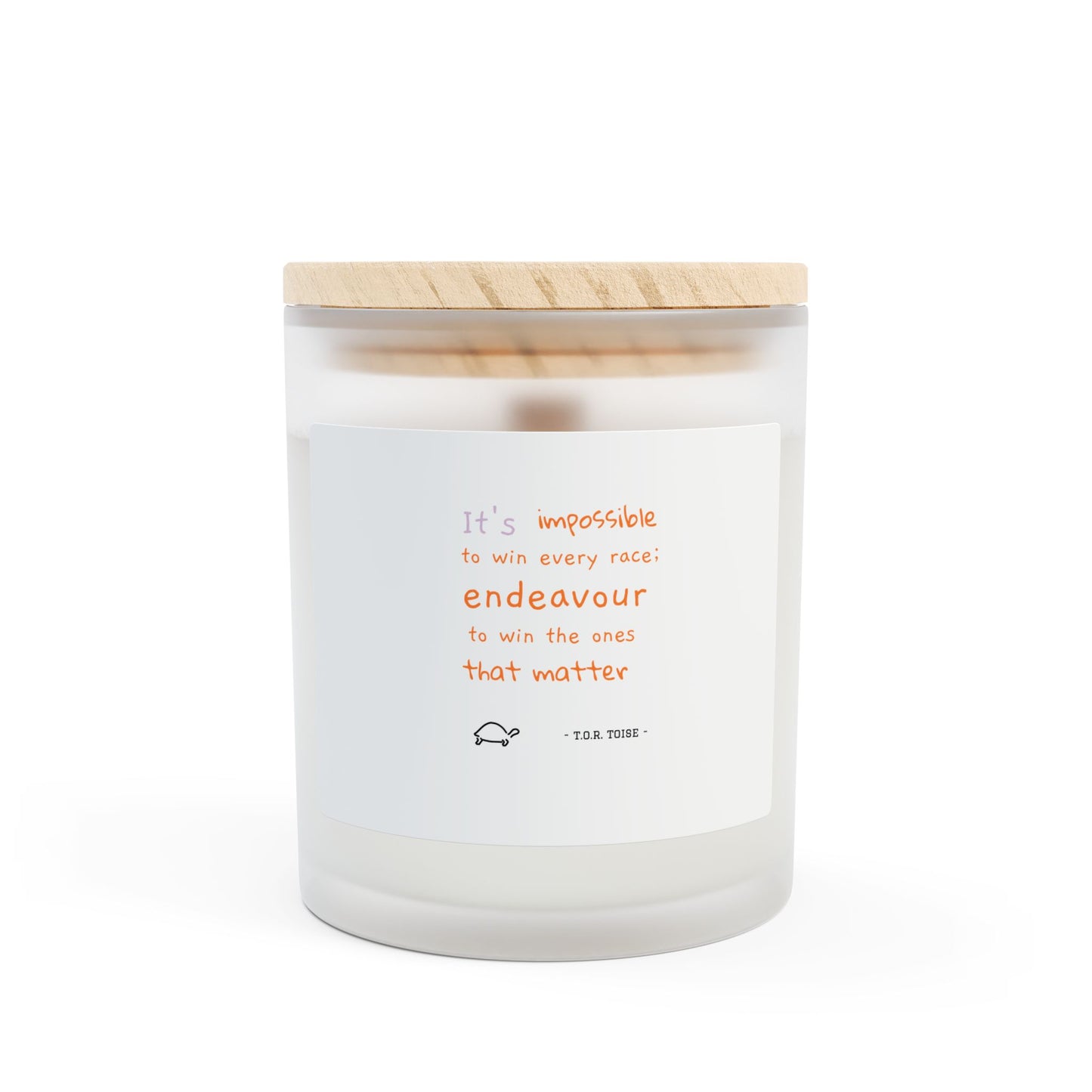 Candle, Tortoise Quote Frosted Glass