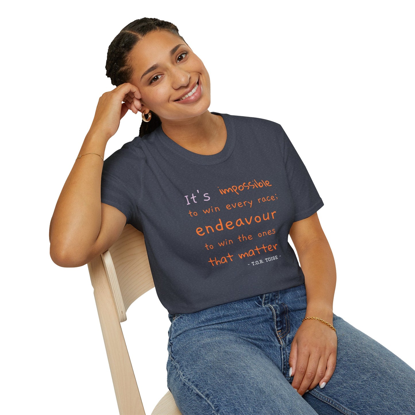 Inspirational Quote T-Shirt - "It's Impossible to Win Every Race" Unisex Softstyle Tee