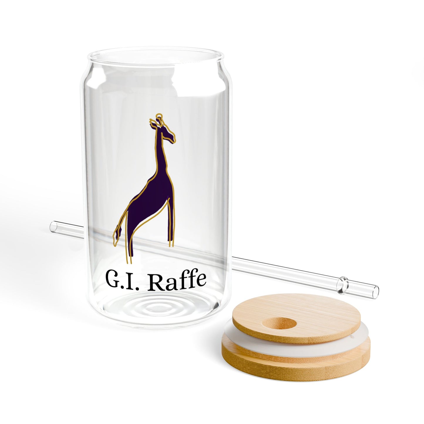 Yellow outline "G.I. Raffe" 16oz Sipper Glass