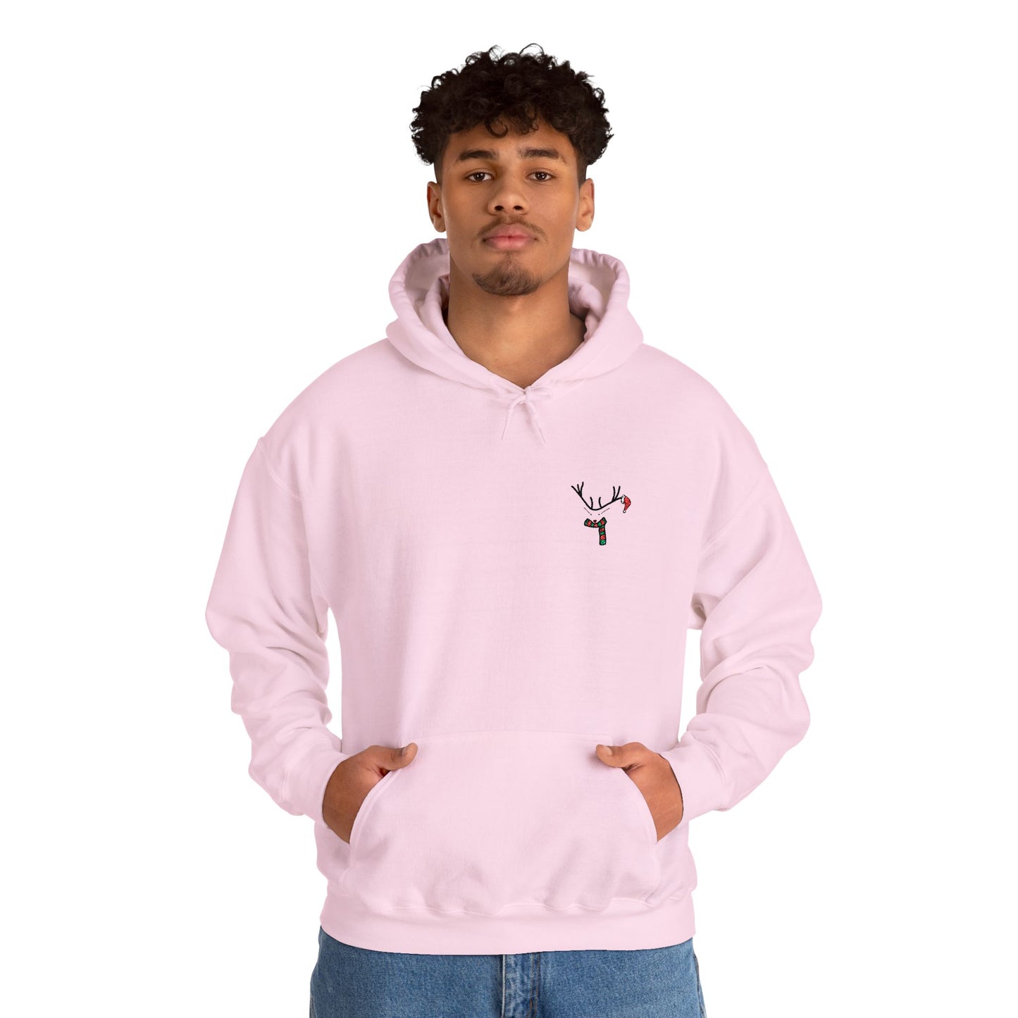 Christmas Reindeer Chest Embroidery Hoodie