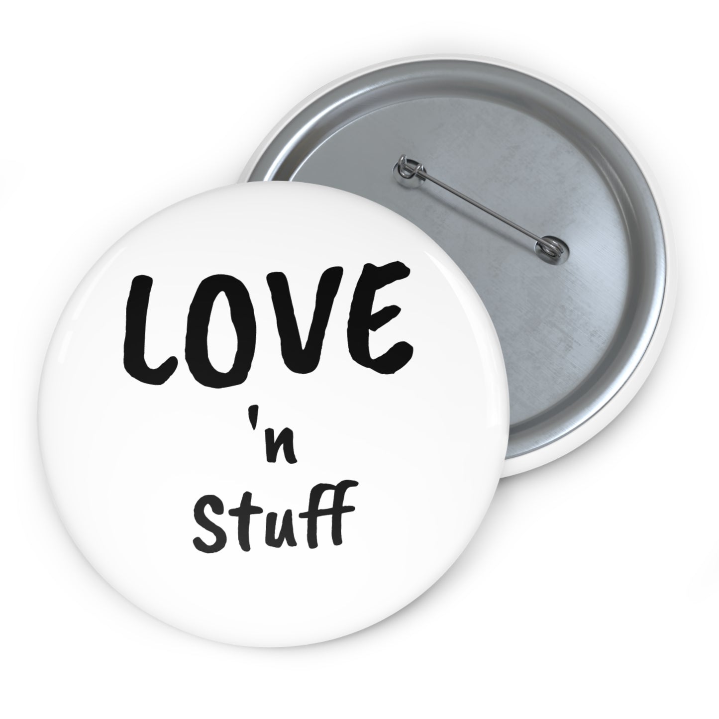 'LOVE 'n STUFF' Pin Buttons, Cute Accessories, Love & Friendship Gifts, Fun Badge