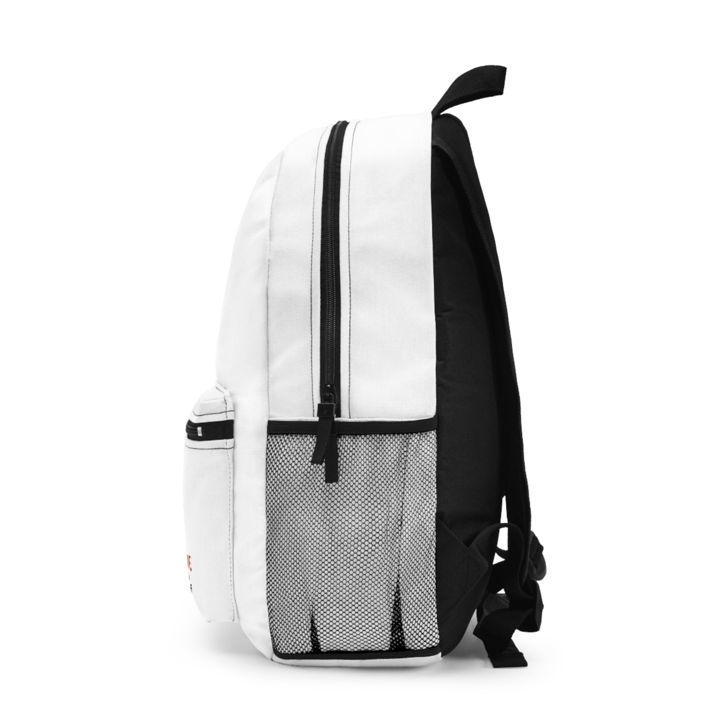 Stylish White Backpack with 'LOVE 'n STUFF' Design - Perfect for Daily Use