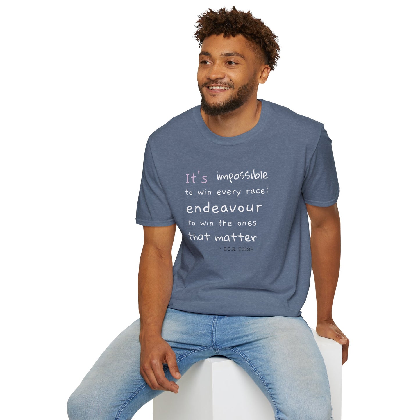 Inspirational Quote T-Shirt - "It's Impossible to Win Every Race" Unisex Softstyle Tee