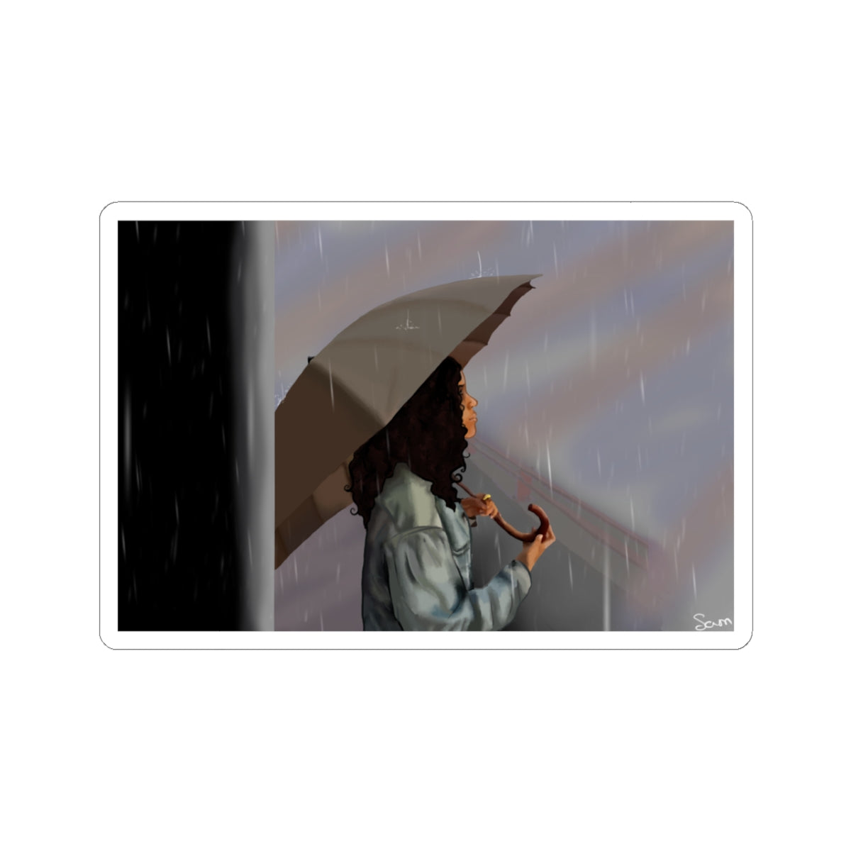 Emotional Rainy Day Kiss-Cut Stickers - Perfect for Laptop Decor (Music Merchandise)