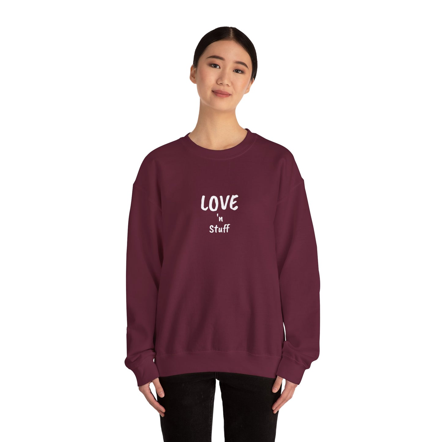 Unisex "Love 'n Stuff" Crewneck Sweatshirt - Cozy Casualwear for Everyday Comfort