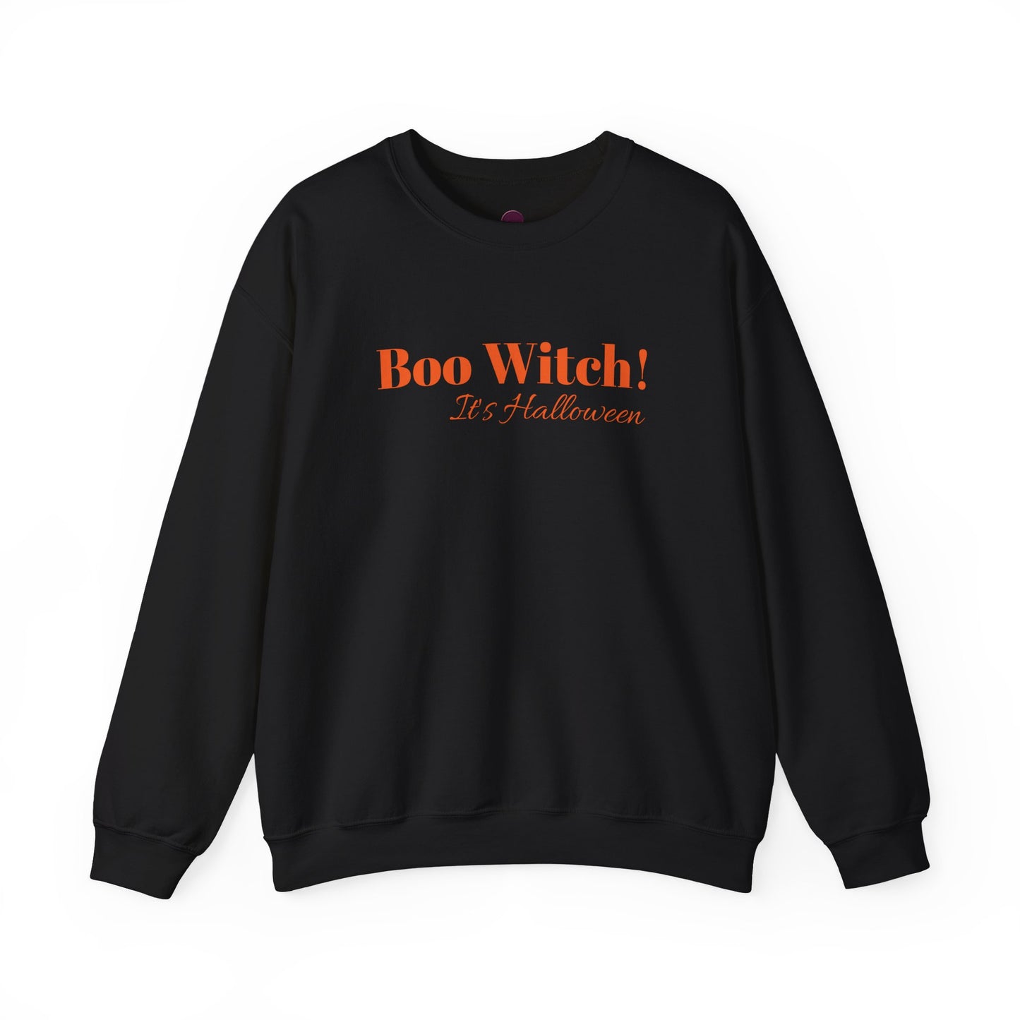 Orange "Boo Witch! It's Halloween!" Crewneck Sweatshirt - Cozy Casualwear for Comfort