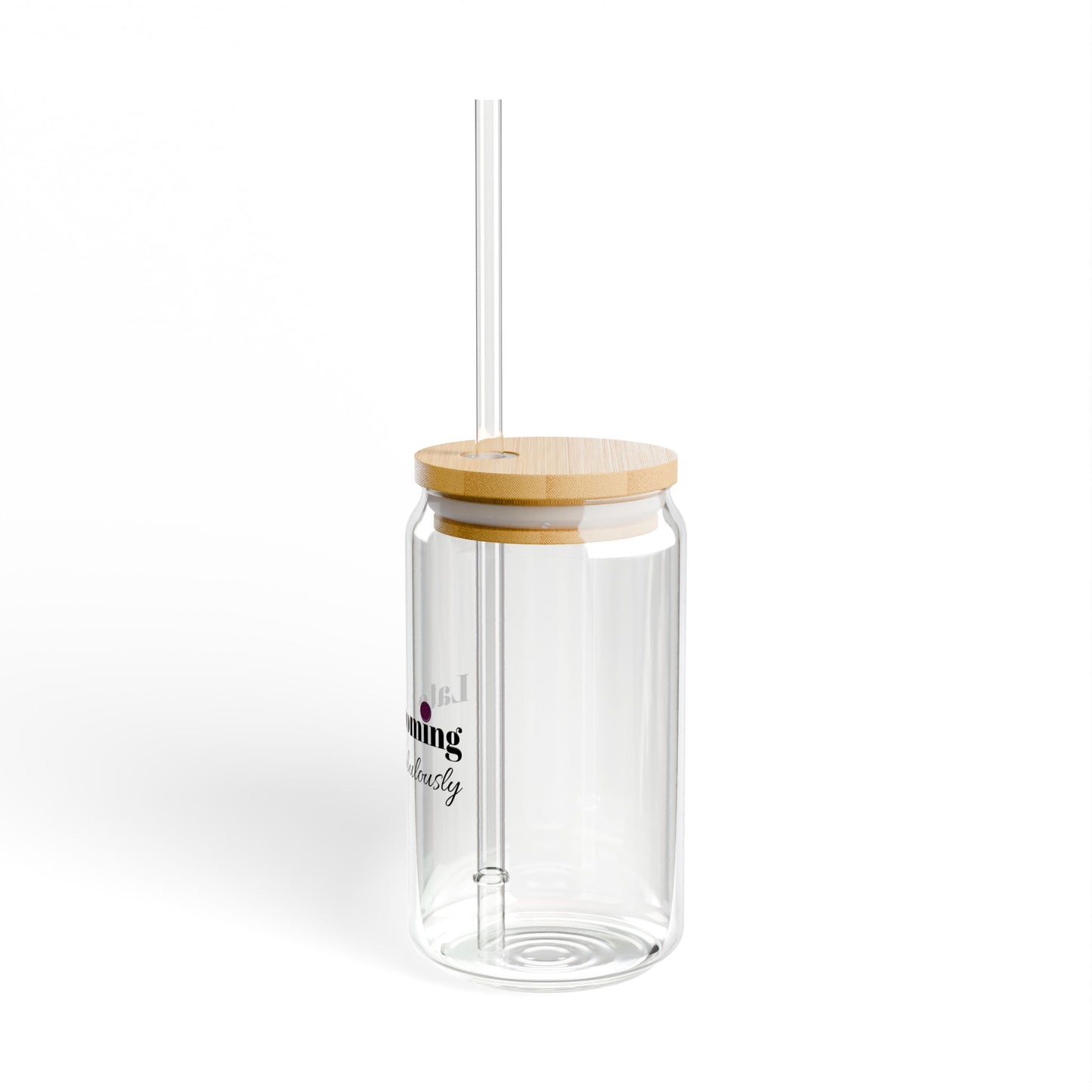 "Late Blooming Fabulously" 16oz Sipper Glass with Bamboo Lid - Stylish Drinkware for Home and Outdoor