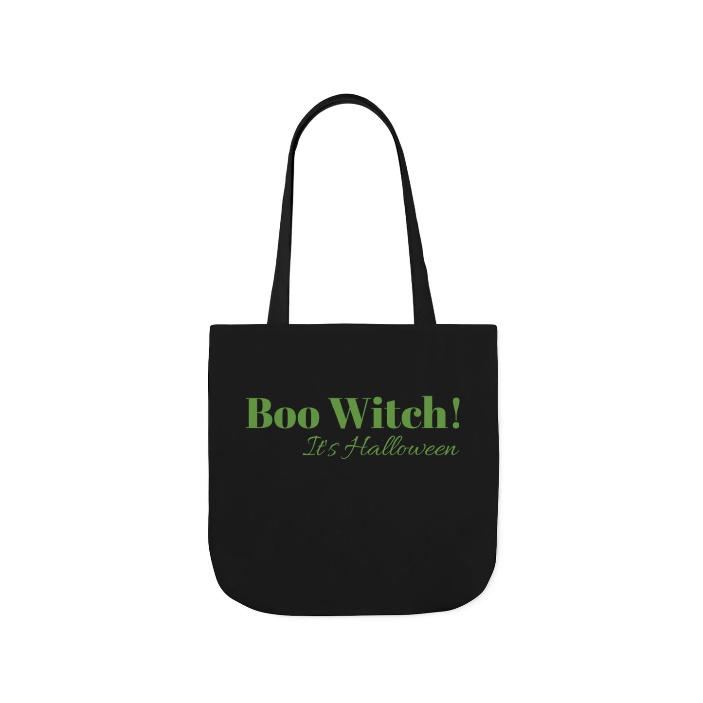 Green "Boo Witch! It's Halloween" Canvas Tote Bag - Perfect for the Spooky Season