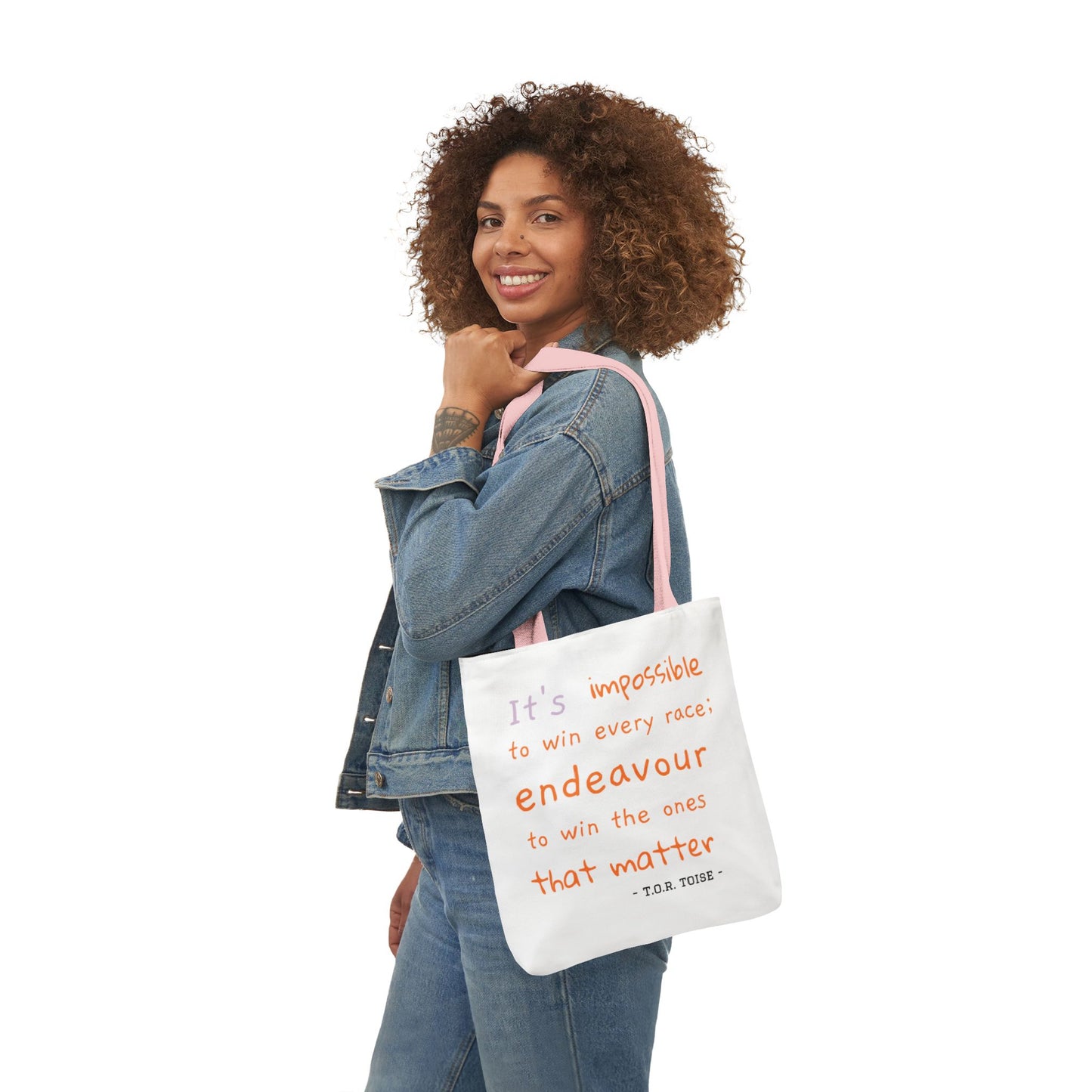Inspirational Canvas Tote Bag with 5-Color Straps - Perfect for Everyday Use
