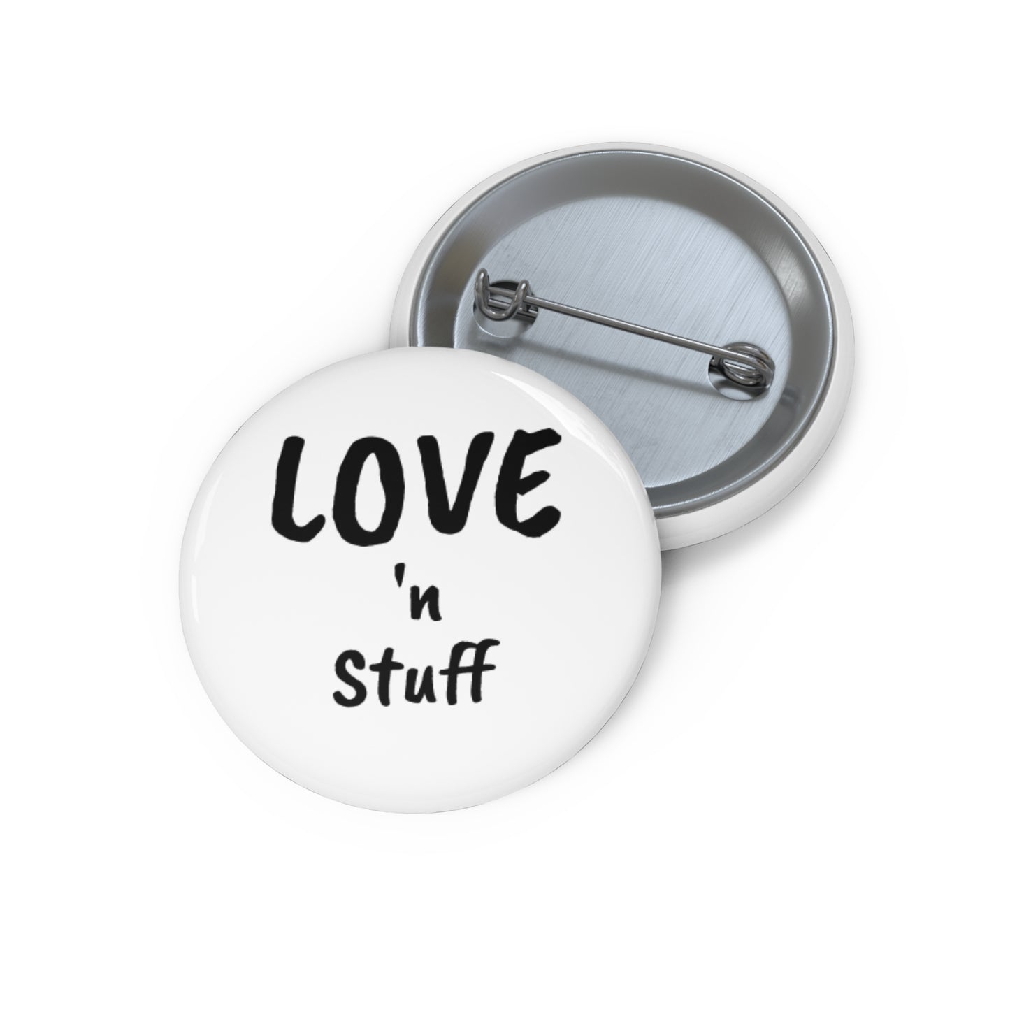 'LOVE 'n STUFF' Pin Buttons, Cute Accessories, Love & Friendship Gifts, Fun Badge