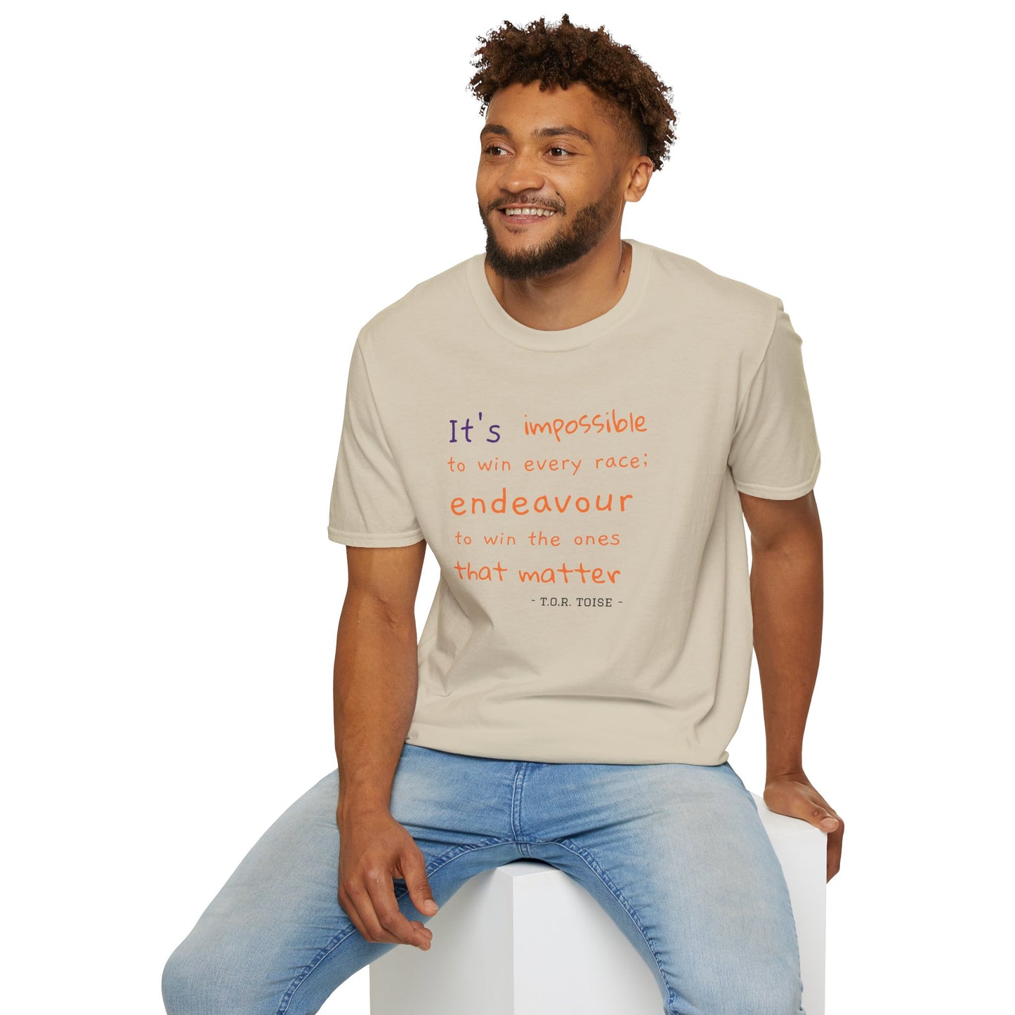 Inspirational Quote T-Shirt - "It's Impossible to Win Every Race" Unisex Softstyle Tee
