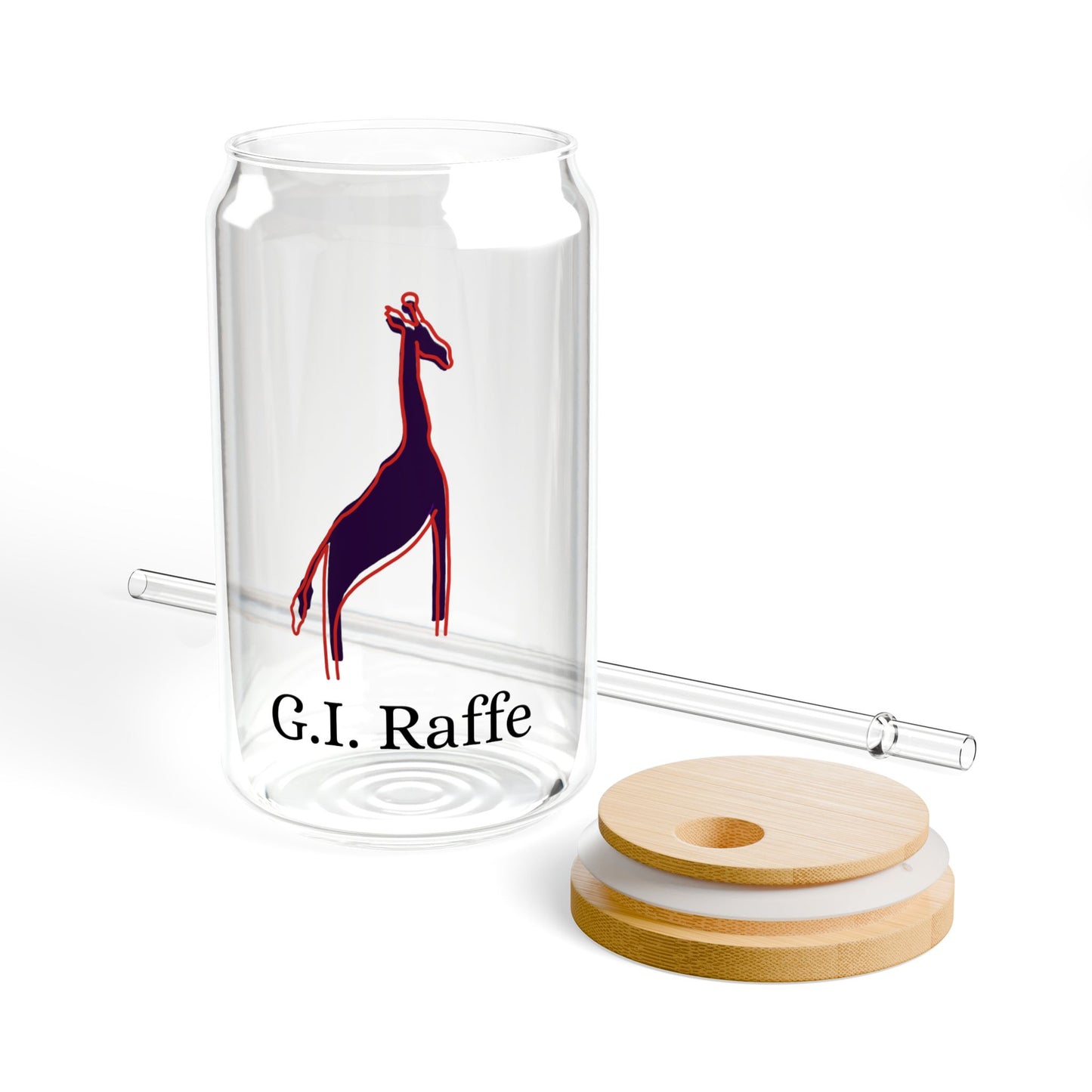 Red outline "G.I. Raffe" 16oz Sipper Glass
