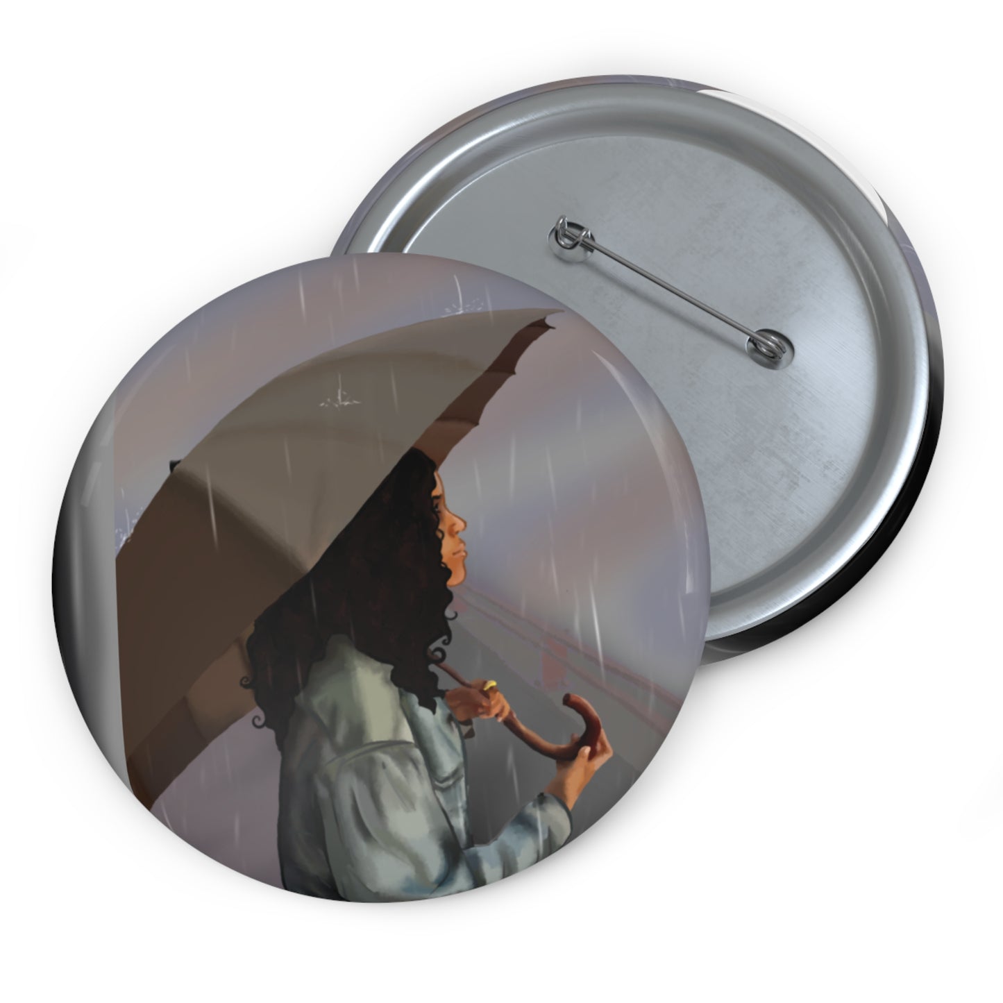 Merchandise (Song: Happy For You): Pin Buttons - Stylish Umbrella Design for Rainy Days and Unique Accessories