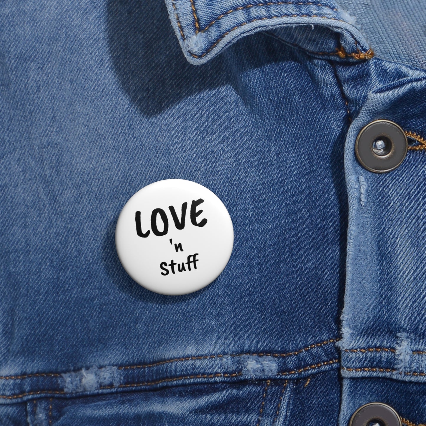 'LOVE 'n STUFF' Pin Buttons, Cute Accessories, Love & Friendship Gifts, Fun Badge