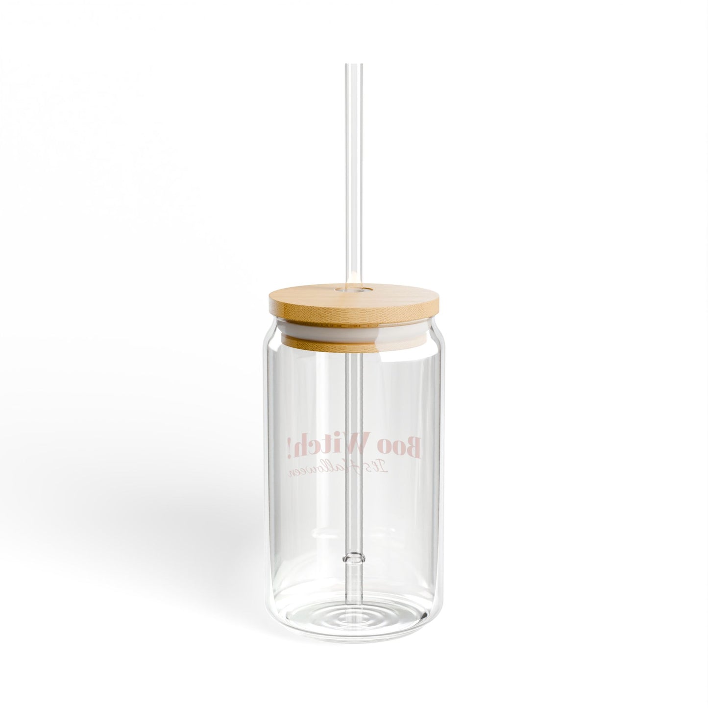 Orange "Boo Witch! It's Halloween" 16oz Sipper Glass with Bamboo Lid - Stylish Drinkware for the Spooky Season