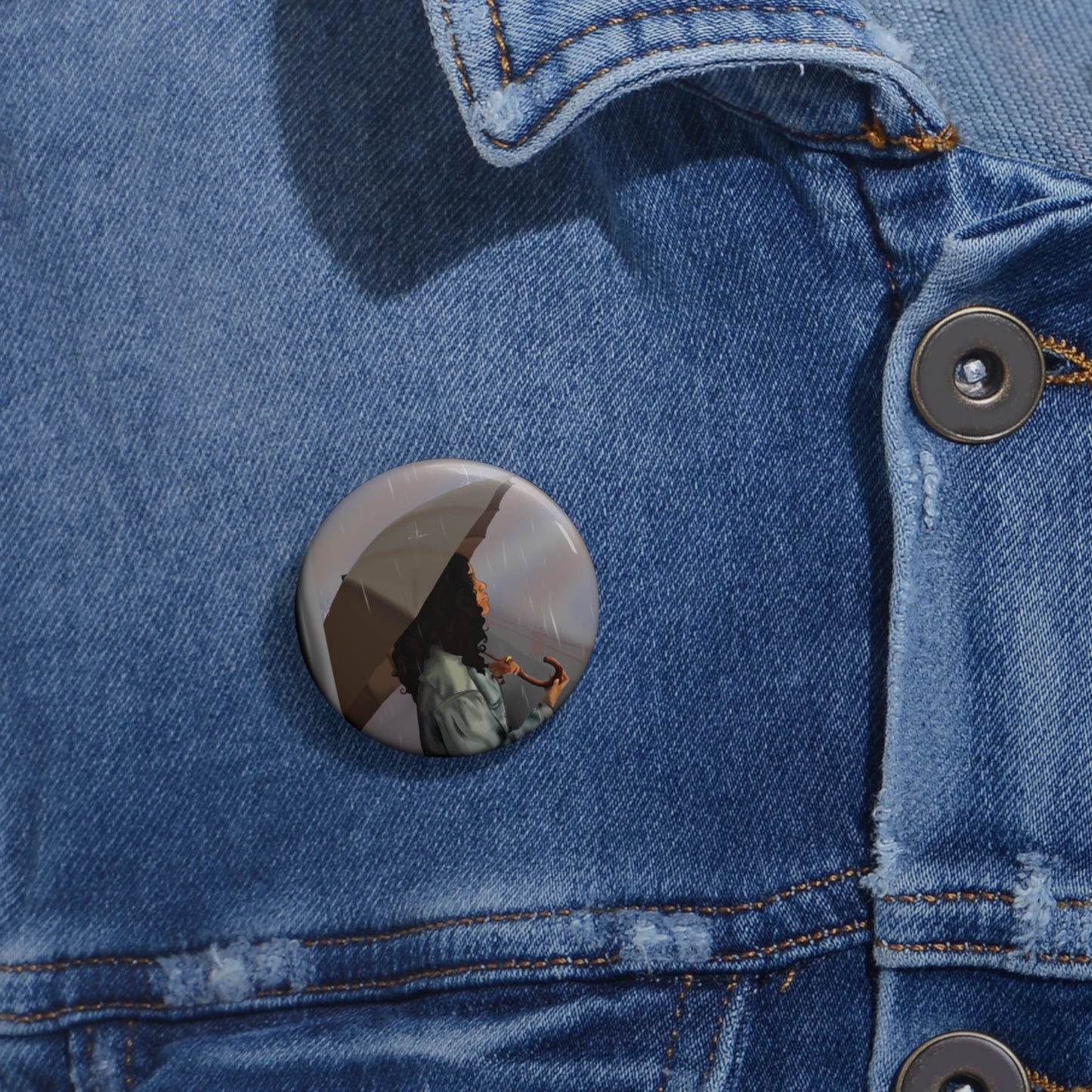Merchandise (Song: Happy For You): Pin Buttons - Stylish Umbrella Design for Rainy Days and Unique Accessories