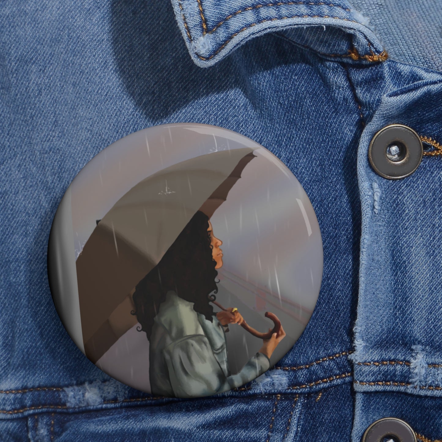 Merchandise (Song: Happy For You): Pin Buttons - Stylish Umbrella Design for Rainy Days and Unique Accessories