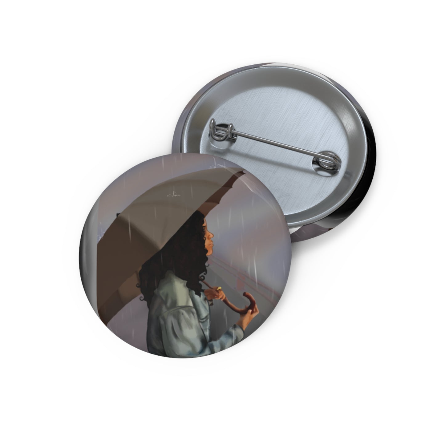 Merchandise (Song: Happy For You): Pin Buttons - Stylish Umbrella Design for Rainy Days and Unique Accessories