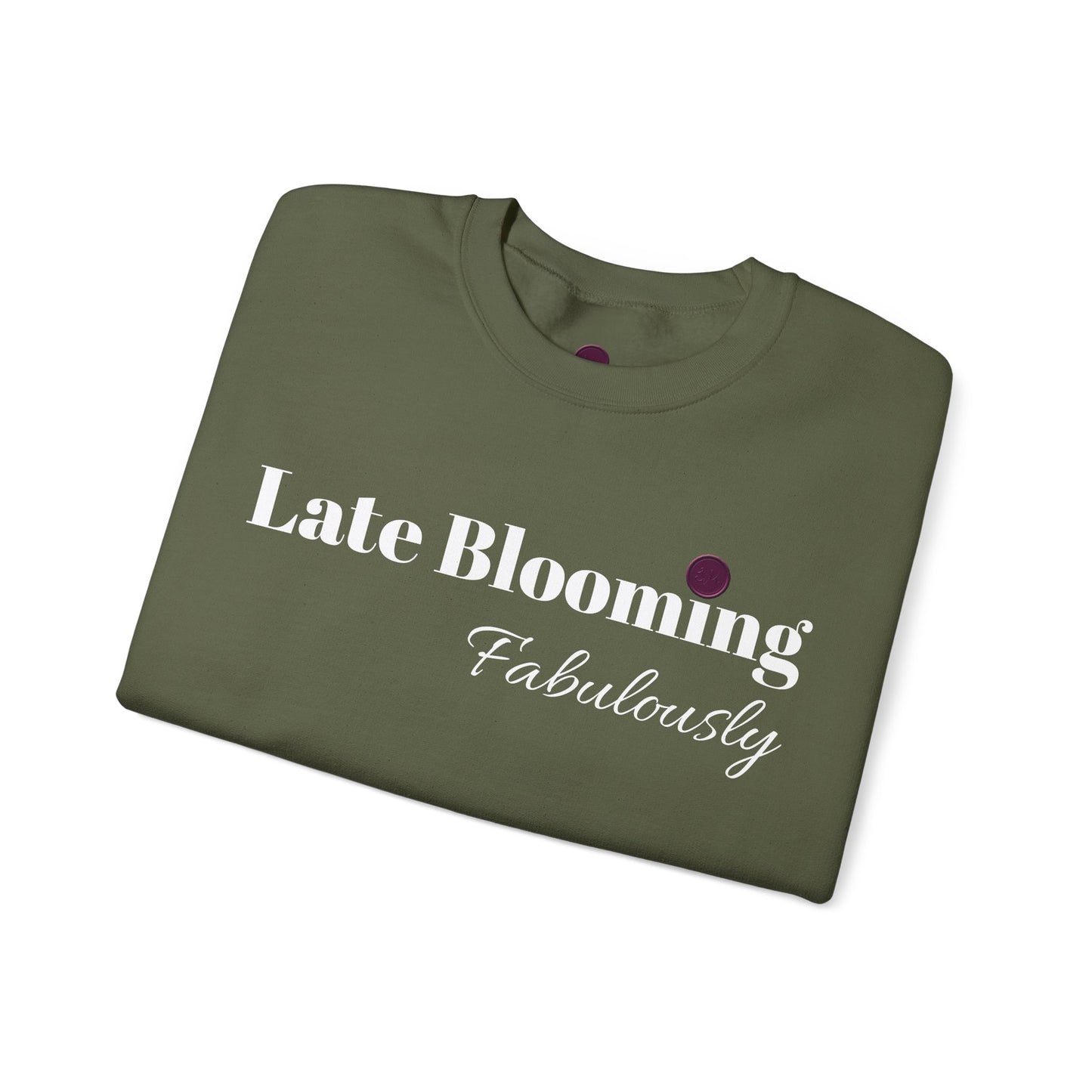 "Late Blooming Fabulously" Unisex Heavy Blend Crewneck Sweatshirt - Cozy Fashion Statement for All Seasons