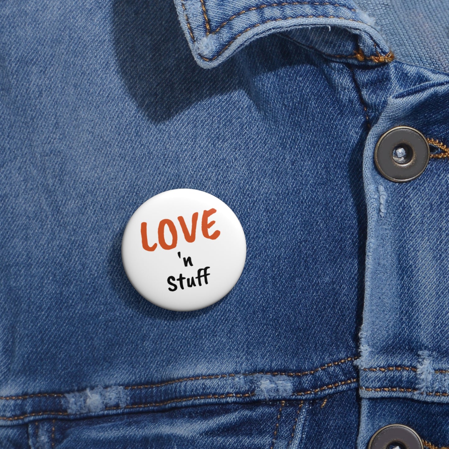 'LOVE 'n STUFF' Pin Buttons, Cute Accessories, Love & Friendship Gifts, Fun Badge