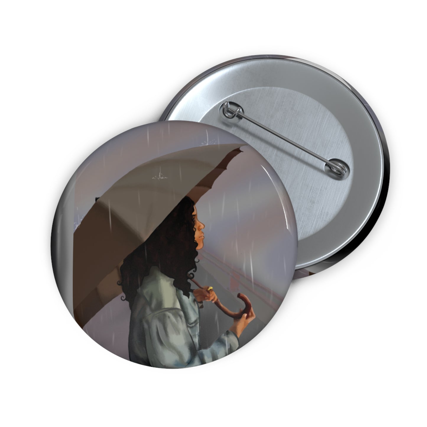 Merchandise (Song: Happy For You): Pin Buttons - Stylish Umbrella Design for Rainy Days and Unique Accessories