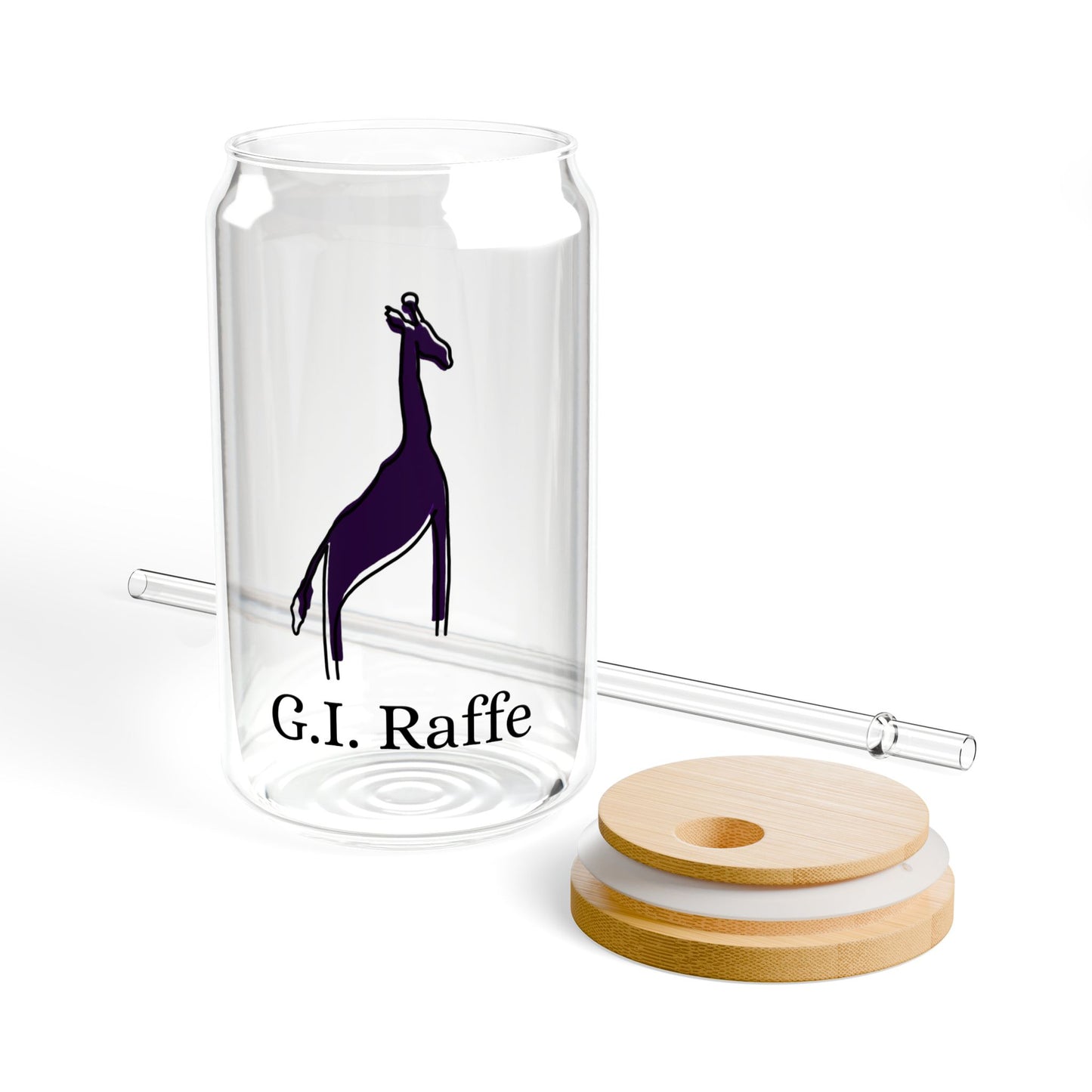 Black outline "G.I. Raffe" 16oz Sipper Glass