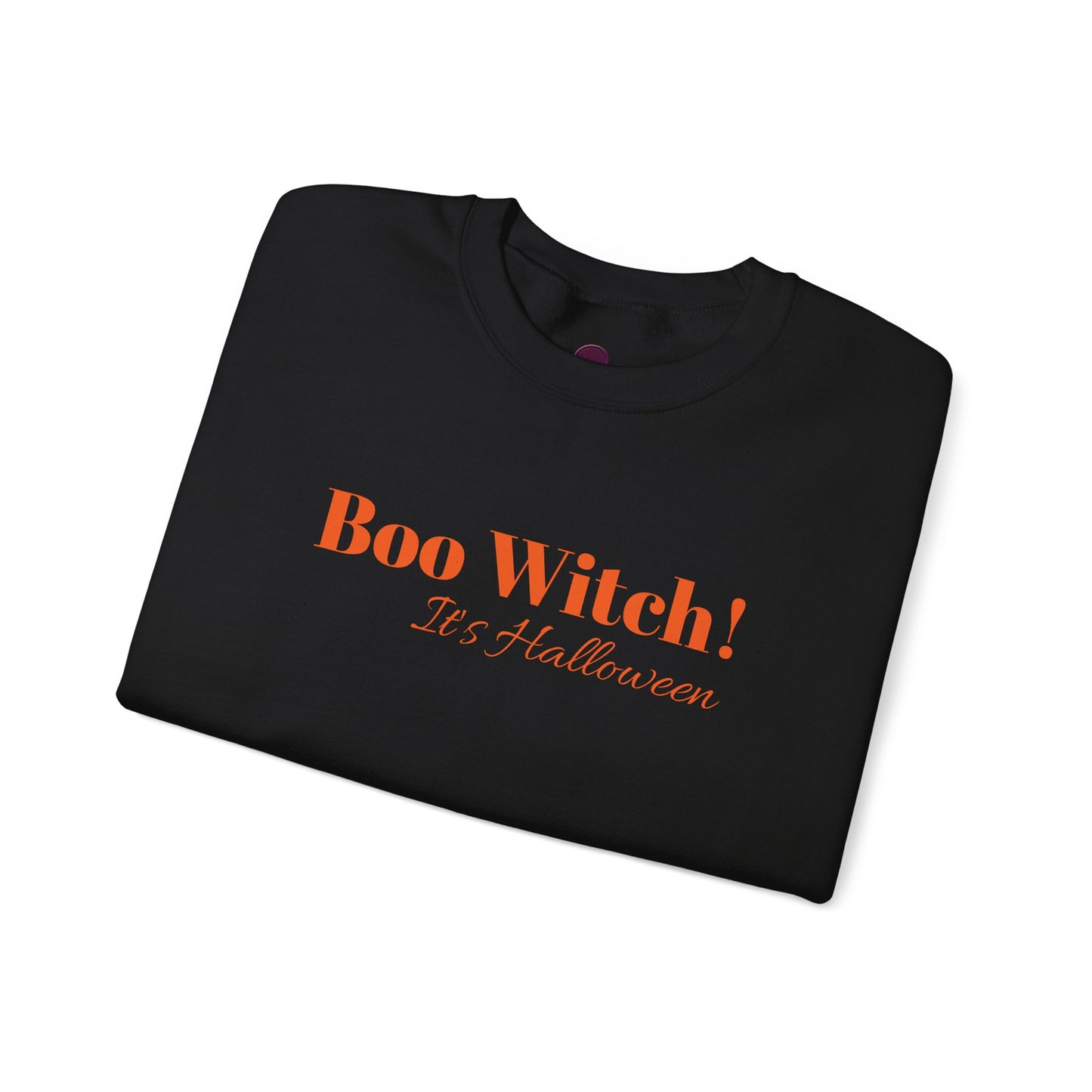 Orange "Boo Witch! It's Halloween!" Crewneck Sweatshirt - Cozy Casualwear for Comfort