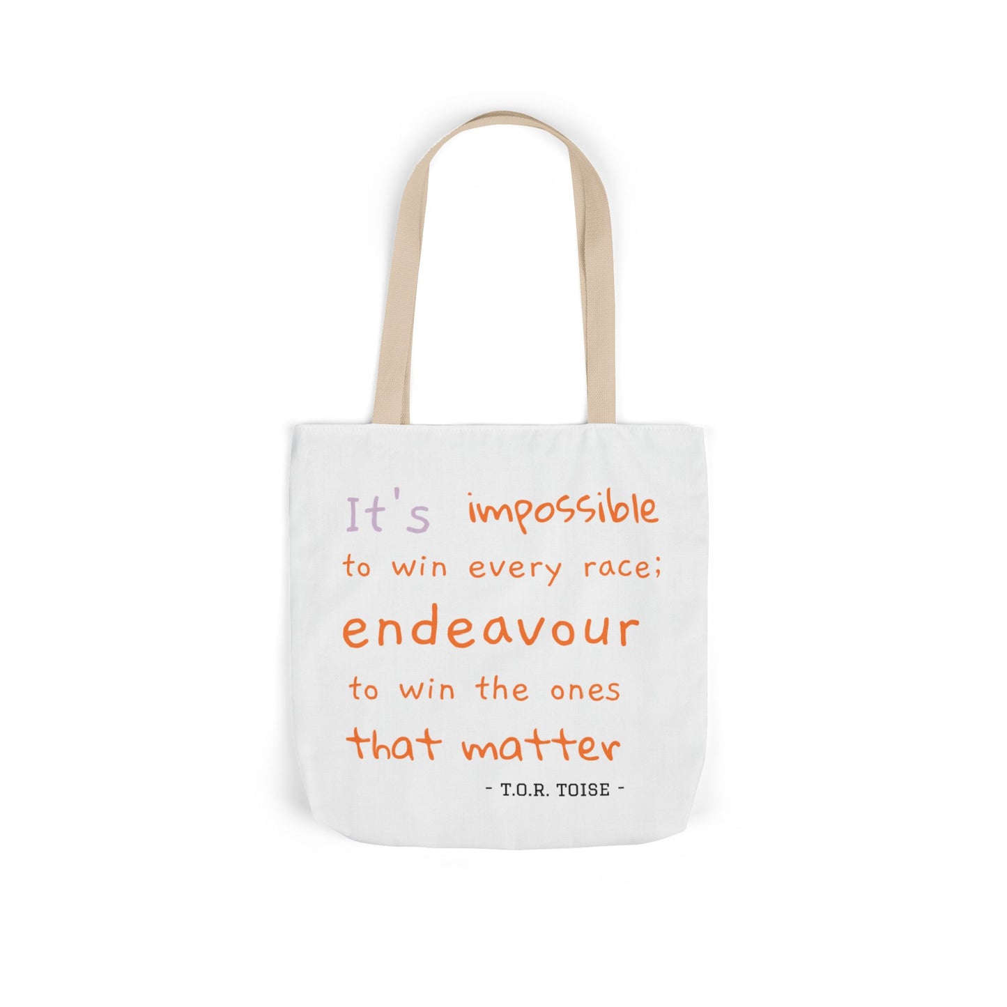 Inspirational Canvas Tote Bag with 5-Color Straps - Perfect for Everyday Use
