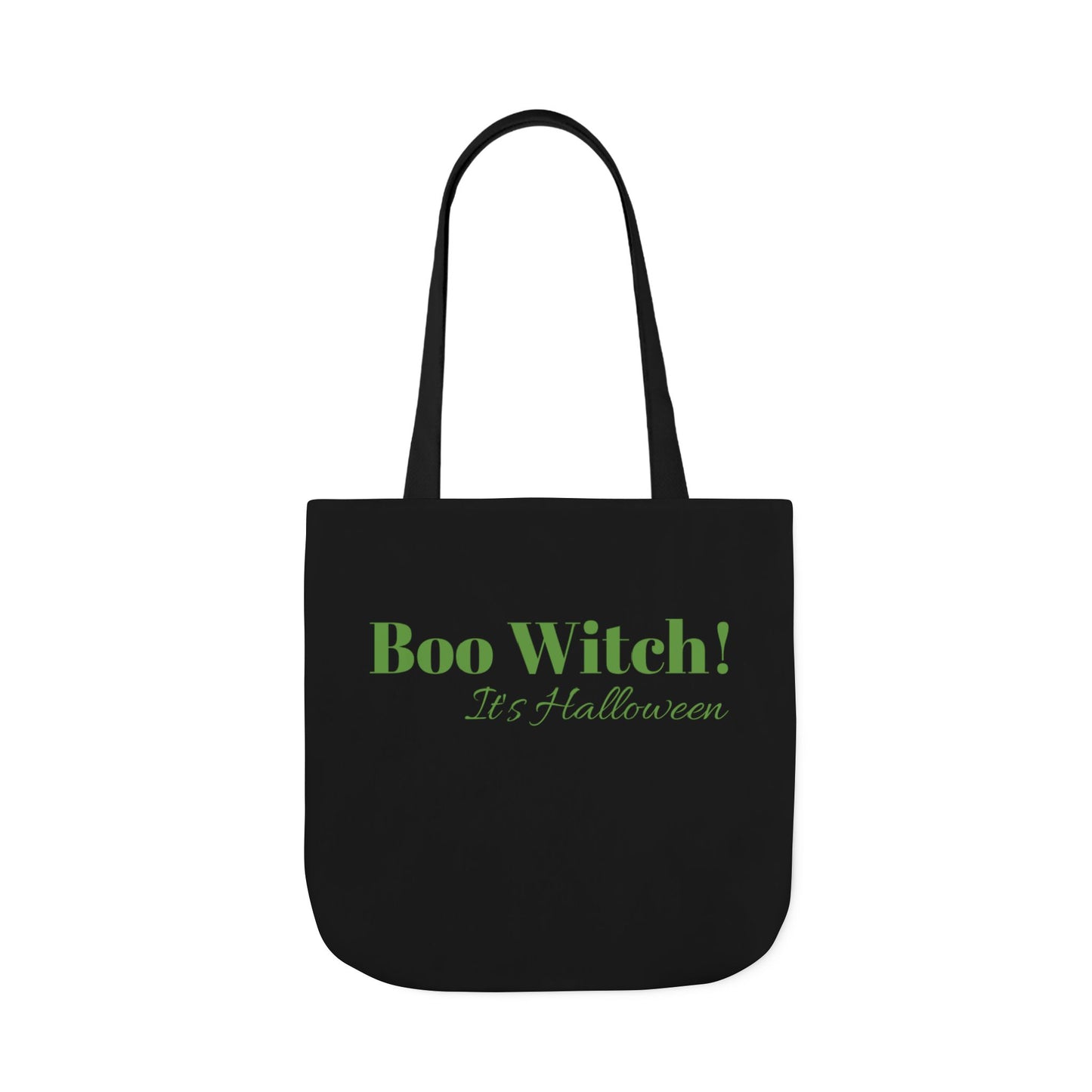 Green "Boo Witch! It's Halloween" Canvas Tote Bag - Perfect for the Spooky Season