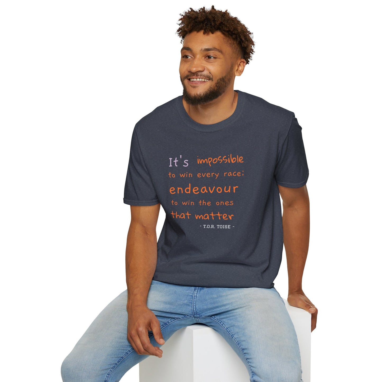 Inspirational Quote T-Shirt - "It's Impossible to Win Every Race" Unisex Softstyle Tee