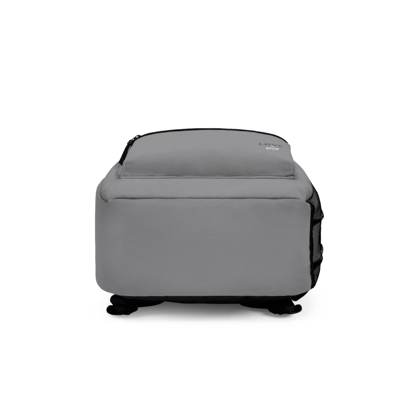 Stylish Grey Backpack with 'LOVE 'n STUFF' Design - Perfect for Daily Use