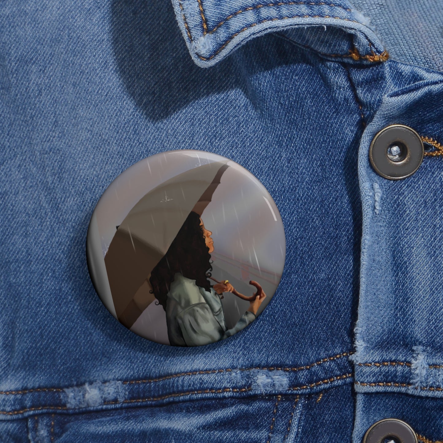 Merchandise (Song: Happy For You): Pin Buttons - Stylish Umbrella Design for Rainy Days and Unique Accessories