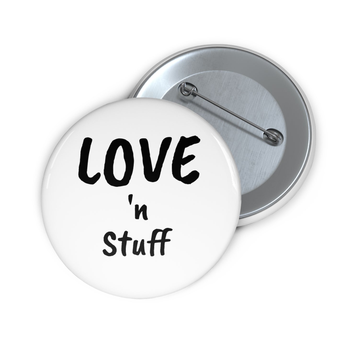 'LOVE 'n STUFF' Pin Buttons, Cute Accessories, Love & Friendship Gifts, Fun Badge