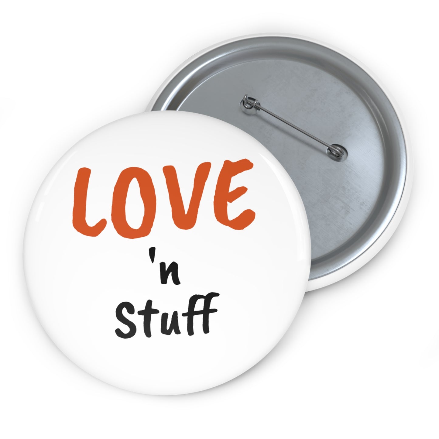 'LOVE 'n STUFF' Pin Buttons, Cute Accessories, Love & Friendship Gifts, Fun Badge
