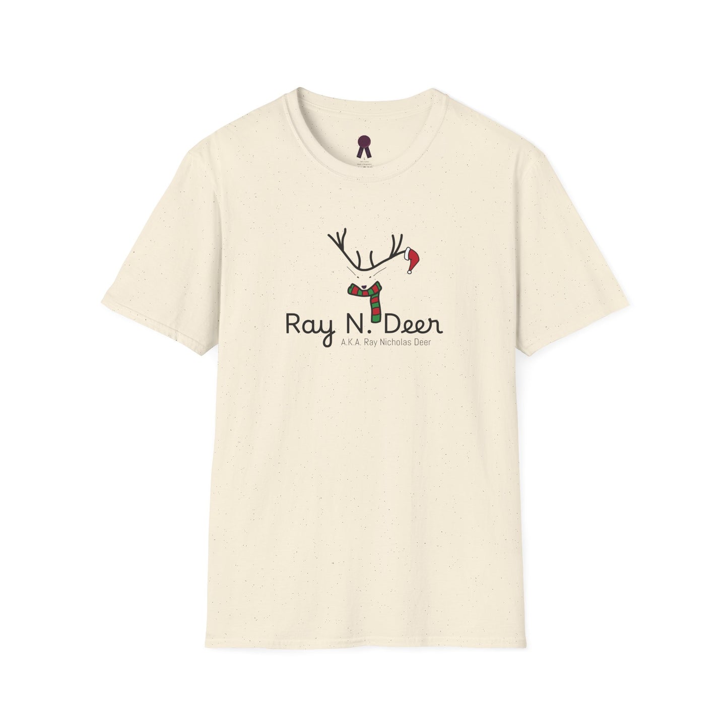 Christmas Tee — "Ray N. Deer (A.K.A. Ray Nicholas Deer)" Reindeer Holiday T-Shirt