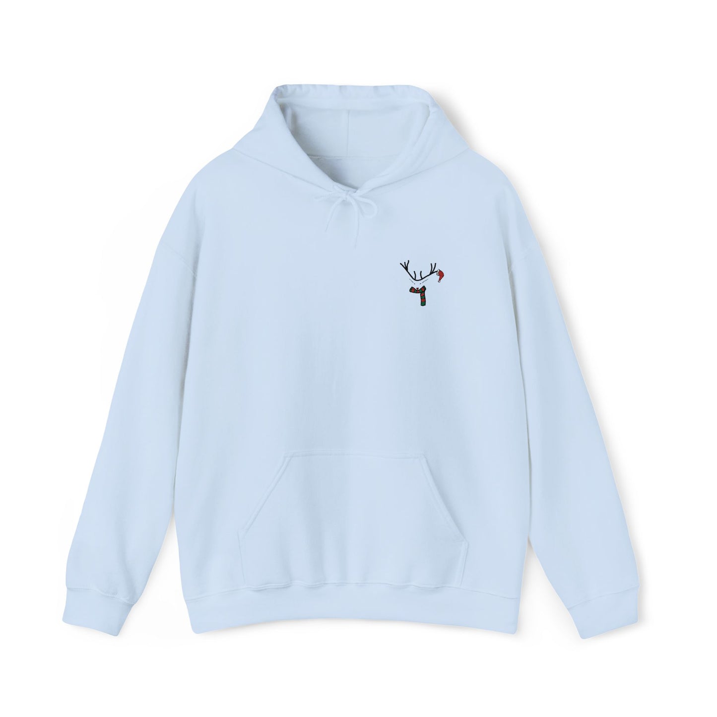 Christmas Reindeer Chest Embroidery Hoodie